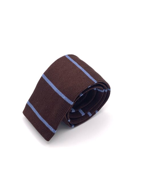 Cravatta di maglia a righe - 100% Seta
