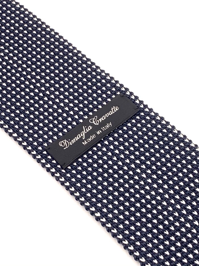 DIMAGLIA - cravatta di maglia blu e grigia retro