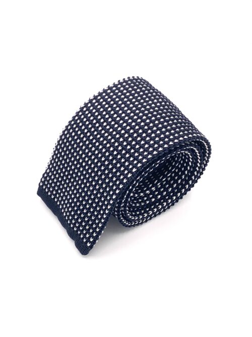DIMAGLIA - cravatta di maglia blu e grigia